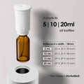 Waterless Diffuser for Essential Oil, Battery Operated Nebulizer, 0.7 Fl.Oz./ 20Ml Capacity, Mini Scent Air Machine, 3 Countdown Timers & 3 Mist