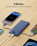 VRURC Portable Charger Built-In Cables and AC Wall Plug, USB C Power Bank 10000Mah, Travel Essentials Phone Charger Compact Lightweight External
