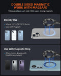 Dual Magnetic Phone Holder Compatiable with Magsafe for Iphone 16 15 14 13 12 Pro Max plus Series, 1/4" Screw Tripod Mount, Gym Magnetic Phone