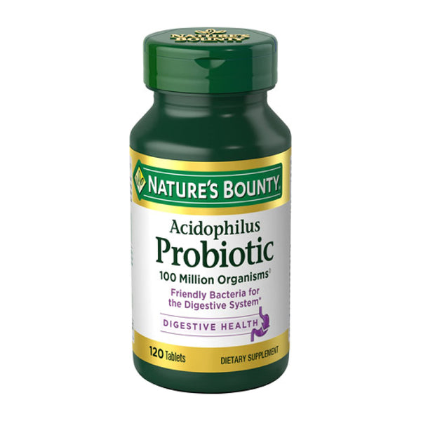 Nature's Bounty Lactobacillus Acidophilus Probiotic Supplement - Daily Probiotic for Women/Men Digestive Health, 100 Million Organisms,