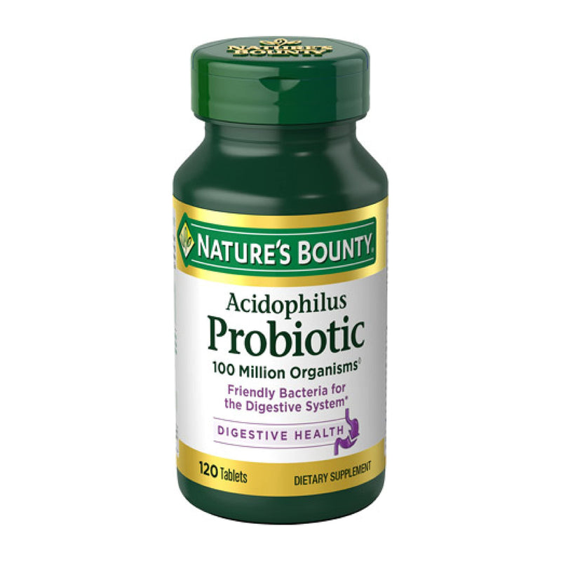 Nature's Bounty Lactobacillus Acidophilus Probiotic Supplement - Daily Probiotic for Women/Men Digestive Health, 100 Million Organisms,