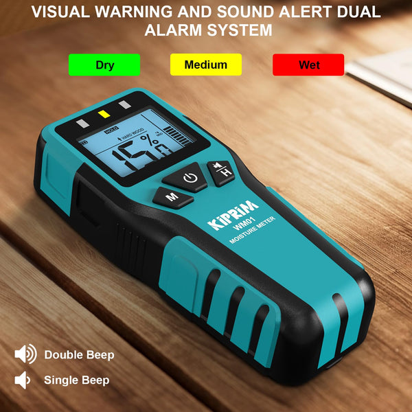 Kiprim Pinless Moisture Meter Home Moisture Level Tester Damp Meter for Floor,Wood, Walls, Concrete â Accurate Non-Destructive Testing Moisture