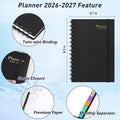 Daily Planner 2025-2026(July 2025 - December 2026) - 18 Month Planner with Tabs, Calendar Yearly Monthly Weekly Spiral Time Management, Flexible