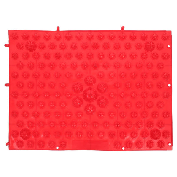 Reflexology Foot Massage Pad - Acupressure Mat for Blood Circulation, Stress Reliefs, and Foot Health, Home Therapy Massaging Plate (Red)