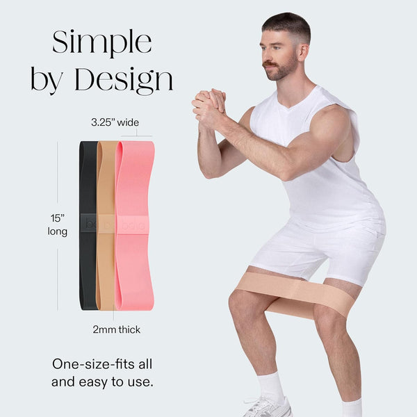 Bala Bands Resistance Bands, Non-Slip Fabric Exercise Bands | Non-Slip Ankle, Legs, Glutes & Booty Bands, Women & Men - Loop Workout Bands for