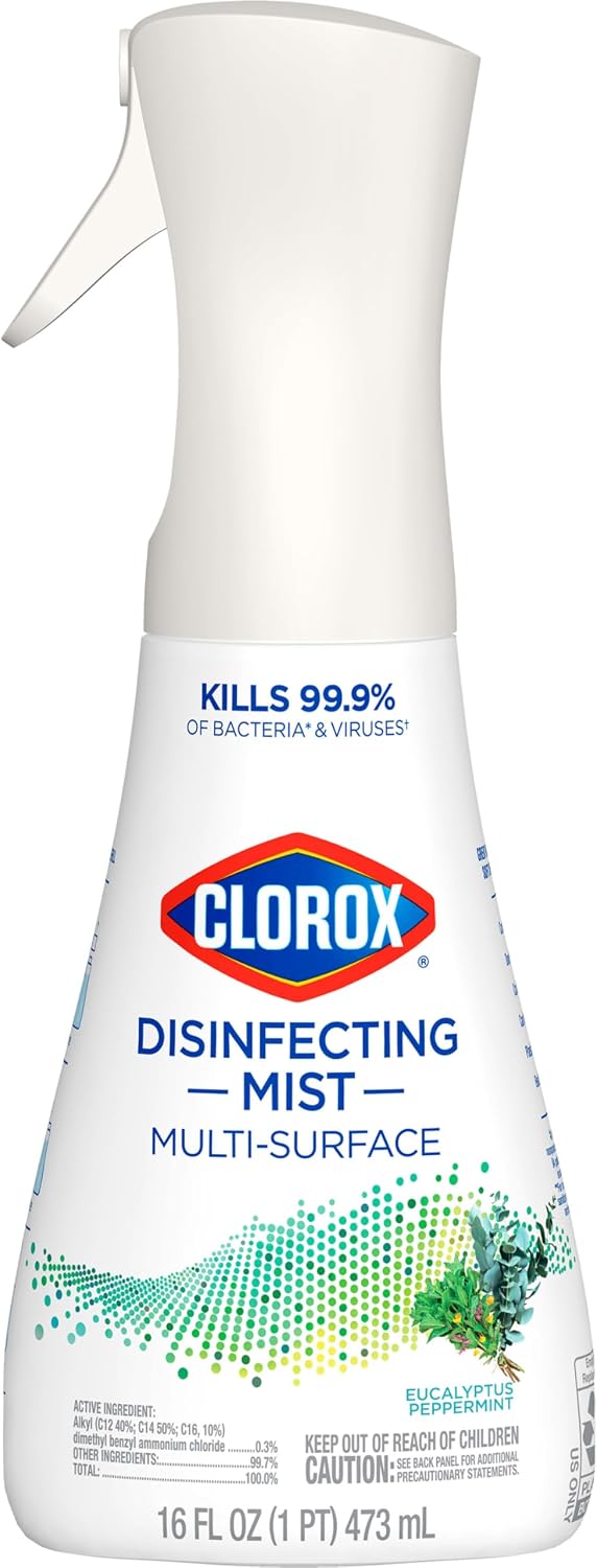 Clorox Disinfecting Mist, Eucalyptus Peppermint, Disinfecting Spray, 16 Fluid Ounces 16 Fl Oz (Pack of 1)