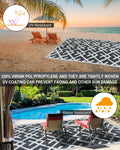 LILIOFFIC Outdoor Rug for Patio , 5'X8' Waterproof Plastic Patio Mat, Reversible Camping Rugs, Rv, Porch, Deck, Camper, Balcony,