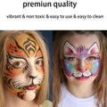 12 PCS Glow Face Body Paint, Glow In The Dark Under UV Black Light Sticks Makeup Neon Face Painting Kits for Adult Halloween Festival Accessory