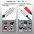 USB C to RCA Audio Cable 6.6FT, Type-C to 2 Male Y RCA Splitter, RCA to USB C Adapter Compatible with iPhone 16 15 Pro Max iPad Air Samsung Galaxy
