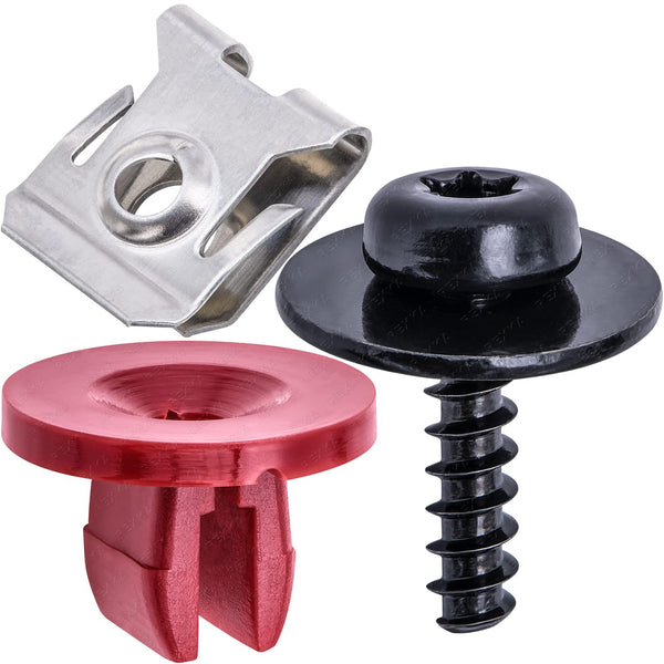 Rexka 10 Sets T30 Engine Splash Shield Guard Undertray Cover Screws Bolt Nut Clip Kit Compatible with Ford Focus Fusion Escape Explorer C-Max