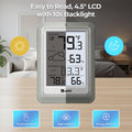 Indoor Outdoor Thermometer Hygrometer Wireless Weather Station, Temperature Humidity Monitor Battery Powered Inside Outside Thermometers with