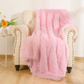 BENRON Light Pink Throw Blankets, Soft Shaggy Fuzzy Sherpa Cute Baby Pink Throw Cozy Fluffy Faux Fur Blankets for Bed Couch Sofa Washable, 50"x60"