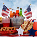 12 Pack Small American Flags on Stick Small US Flags/Mini American Flags for Outside 4x6 Inch American Hand Held Stick Flags with Kid-Safe Spear