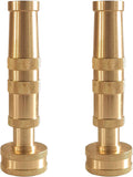 Hourleey Adjustable Twist Hose Nozzle, 4" Heavy-Duty Brass Hose Nozzle with 10 Garden Hose Rubber Washers, 2 Pack 4 Inch Nozzle Twist 2Pack