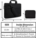 Hseok Slim Laptop Shoulder Bag 13-14 Inch Handbag with Small Case Compatible with Macbook Pro 14" M4/M3/M2/M1 2025-2021, 13.3" Mac Air/Pro, XPS