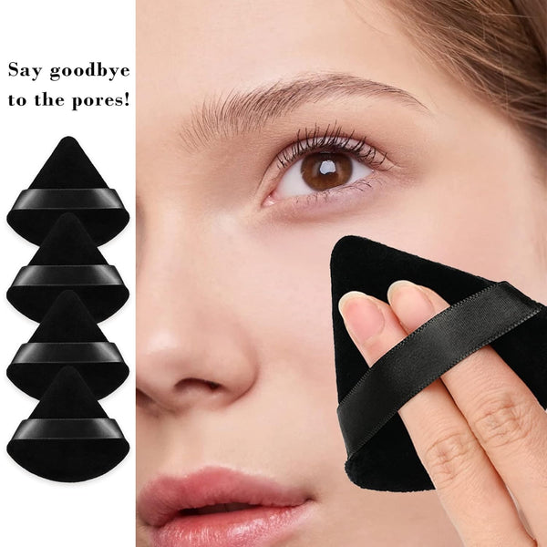 8Pcs of Triangular Powder Puff Makeup Sponges, Made of Super-Soft Velvet, Designed for Contouring, Eye, and Corner, Beauty Blender Foundation