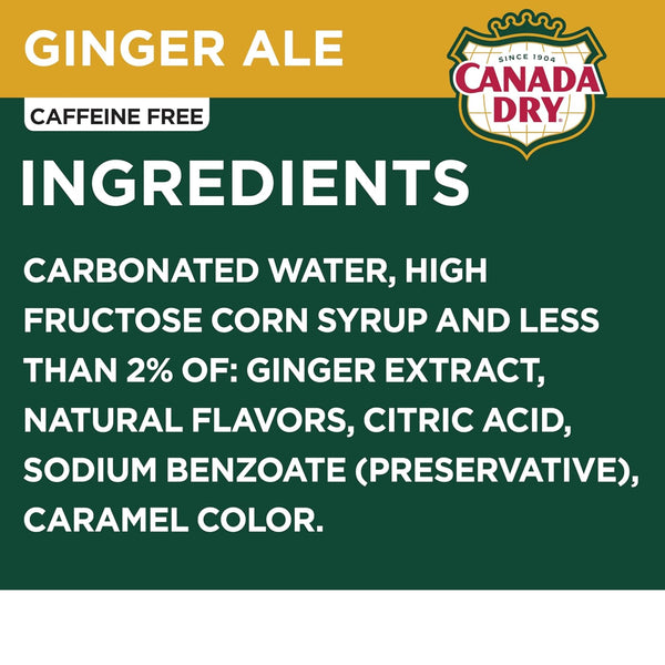 Canada Dry Ginger Ale Soda, 12 fl oz cans, 12 pack Ginger 12 Fl Oz (Pack of 12)