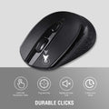 Cimetech Wireless Ergonomic Optical Mouse, 6 Buttons, Silent with USB Receiver and 3 Adjustable DPI for Laptop, Desktop, Mac, PC - Black