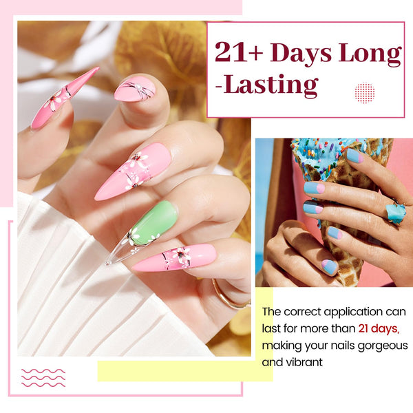 JODSONE 23 PCS Gel Polish Kit Colorful Fashion Classic Nail Gel Set 3 Bottles of Base Coat Matte and Glossy Top Coat B26