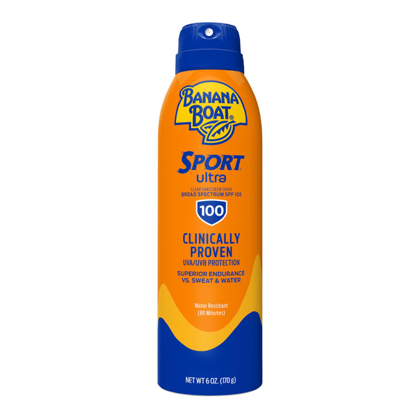 Banana Boat Sport Ultra SPF 100 Sunscreen Spray, 6Oz | Sport Sunscreen Spray SPF 100, Banana Boat Sunscreen SPF 100 Spray, High SPF Sunscreen,