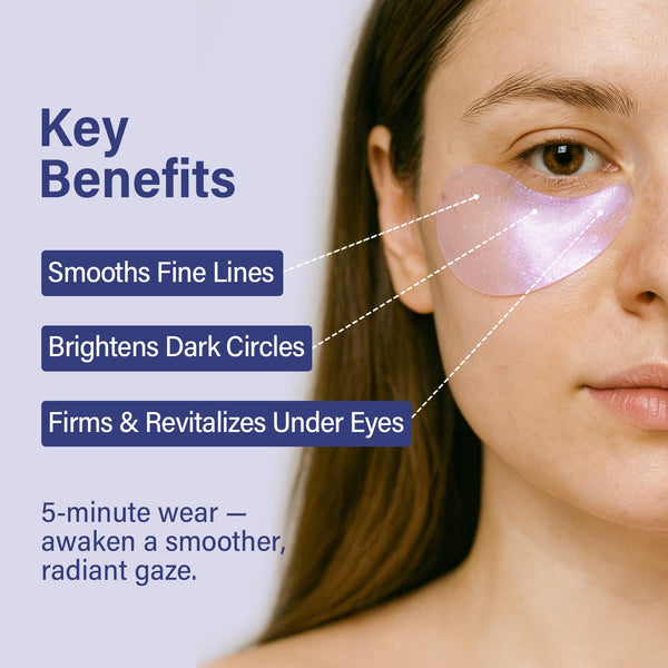 Tintark Diamond Gaze Hydrogel Under Eye Patches, 28 Pairs | Individually wrapped retinol niacinamide eye masks with polyglutamic acid for fine