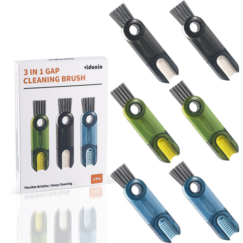 3 in 1 Cup Lid Gap Cleaning Brush Set, Multifunctional Insulation Bottle Cleaning Tools, Mutipurpose Tiny Silicone Cup Holder Cleaner, Home