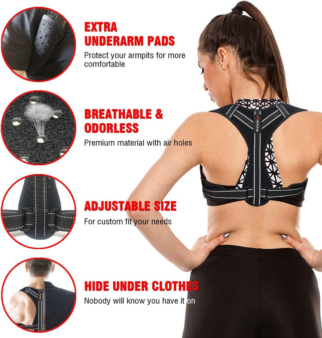 Posture Corrector for Women, Adjustable for Men, Effective Comfortable Best Brace for Posture under Clothes, Back Suppor