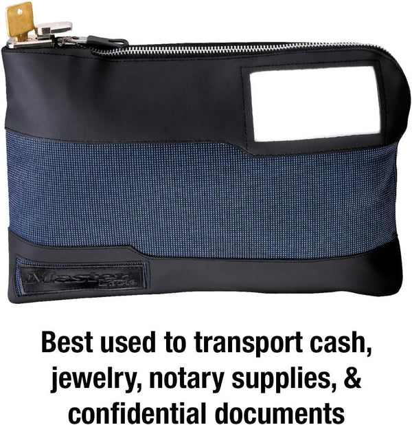 Master Lock Money Bag with Key Lock and Zipper for Cash, 11-1/2 in. Long Locking Portable Travel Money Pouch Protects Passports, Valuables, 7120D,