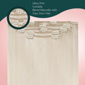 Easyouth Blonde Clip in Hair Extensions Real Human Hair Clip in Extensions White Blonde Soft and Smooth Clips in Extensions Remy Hair Ease of Use