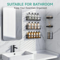Veken Shower Caddy 6-Pack, Bathroom Organizers and Storage Shelves, Black Black 6-Piece Set