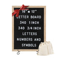 Felt Letter Board - 680 Letters, Numbers & Symbols, 16 x 12 inch, Changeable Message Board for Notes & Announcements, Wood Frame, 2 Storage Bags,