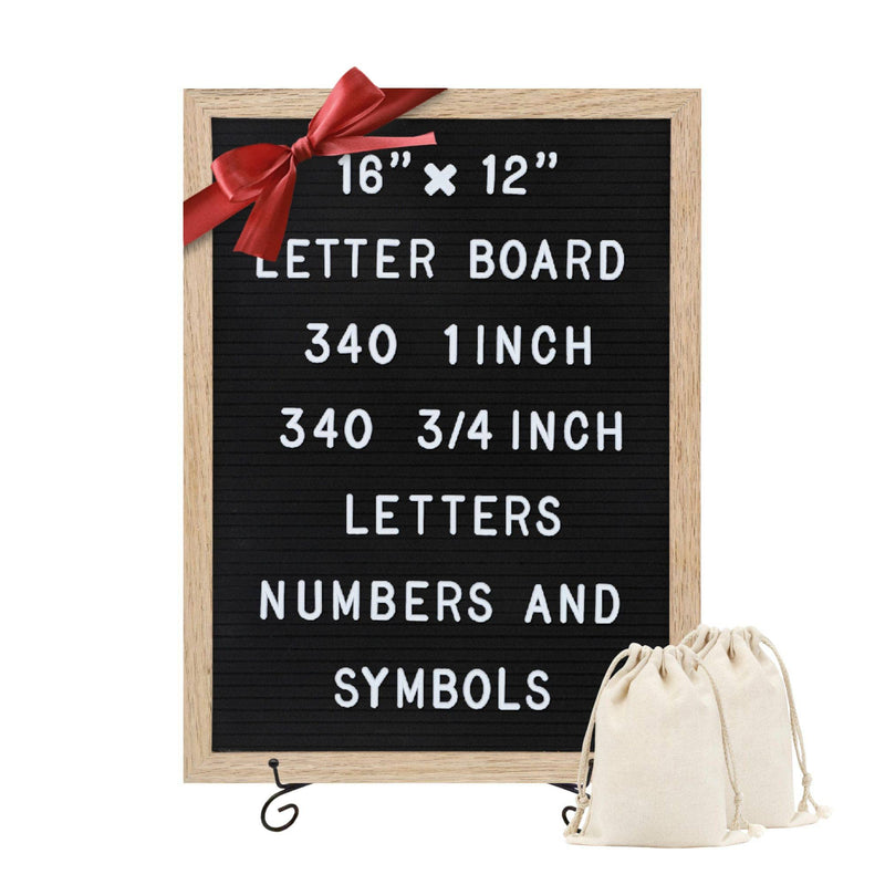 Felt Letter Board - 680 Letters, Numbers & Symbols, 16 x 12 inch, Changeable Message Board for Notes & Announcements, Wood Frame, 2 Storage Bags,