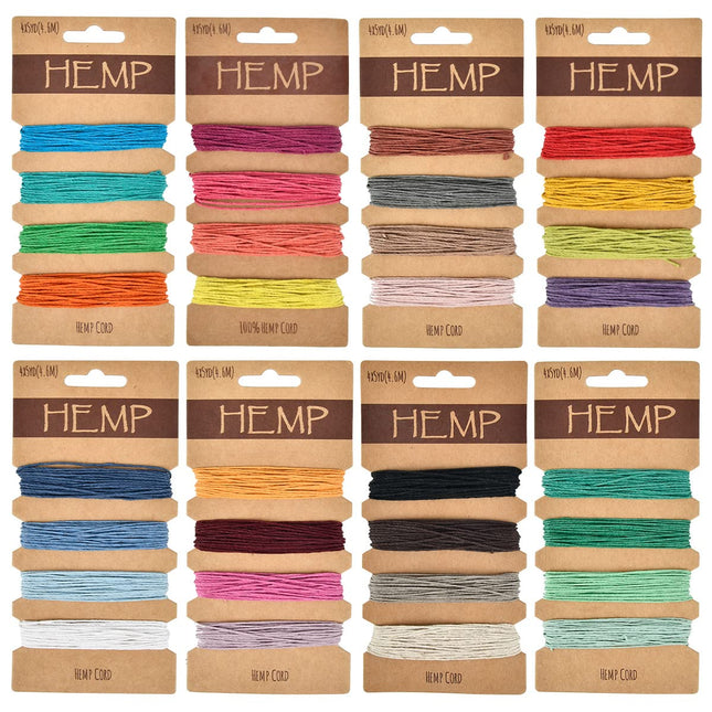 OTYMIOW 32 Colors 160 Yards Hemp Cord String for Jewelry Making, Multi-Color Flax String Cord, Natural Twine Cord Rope S