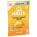 HALLS Cough & Throat Relief Honey Lemon Sugar Free Cough Drops, 180 ct | No Synthetic Dyes, Bulk Pack Honey-Lemon 180 Count (Pack of 1)