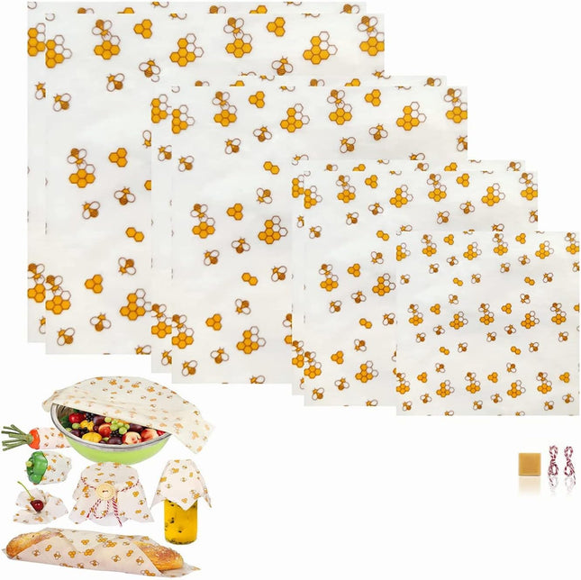 Beeswax Food Wrap (Set of 7) Sustainable Alternative to Aluminum Foil and Albal