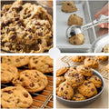 Ice Cream Scoop, 3Pcs Cookie Scoop Set, Stainless Steel Ice Cream Scooper with Trigger Release, Large/Medium/Small Cookie Scooper for Baking,