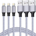 TAKAGI for Iphone Charger, [Mfi Certified] Lightning Cable 3PACK 6FT Nylon Braided USB Charging Cable High Speed Transfer Cord Compatible with