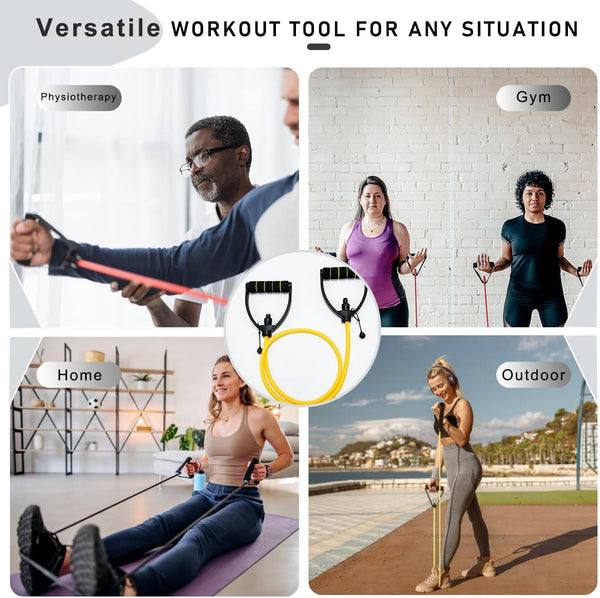 Resistance Bands with Handles, Exercise Resistance Bands, Workout Bands with Door Anchors, Adjustable Length, for Resistance Training, Physical