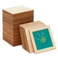 60 Pack Unfinished Wood Pieces 3X3 Inch - Blank Wooden Squares for Crafts, Cutout Tiles for DIY Coasters, Painting, Engraving, and Wood Crafts