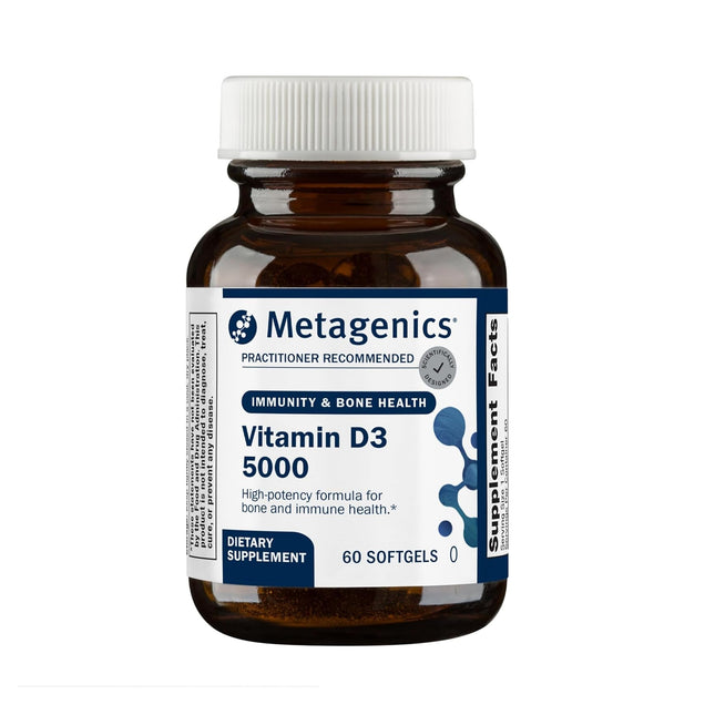 Metagenics Vitamin D3 5000 IU Supplement - High Potency Softgels for Immune, Bone & Heart Health* - 125 mcg Cholecalcife