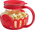 Ecolution Patented Micro-Pop Microwave Popcorn Popper with Temperature Safe Glass, 3-in-1 Lid Measures Kernels and Melts Butter, Made Without BPA,