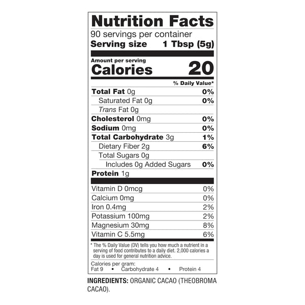 BetterBody Foods Organic Cacao Powder, Rich Chocolate Flavor, Non-GMO, Gluten-Free, Cocoa, 16 ounce, 1 lb bag 16 Ounce (Pack of 1)