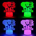 3D LED Night Light Trump 2024 Flat Acrylic Illusion Lighting Lamp with 7 Colors and Touch Sensor, Trump Fan Nightlight Gift, Trump Fight!