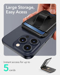 ESR Upgraded for Magsafe Wallet, 5 Card Holder with Adjustable Stand, Secure Grip Finger Loop, Magnetic Wallet for Iphone 16/15/14/13/12, Not for
