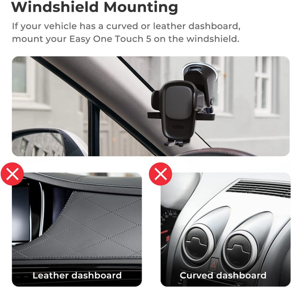 iOttie Easy One Touch Signature Dashboard & Windshield Universal Car Mount Phone Holder Desk Stand with Suction Cup Base and Telescopic Arm for