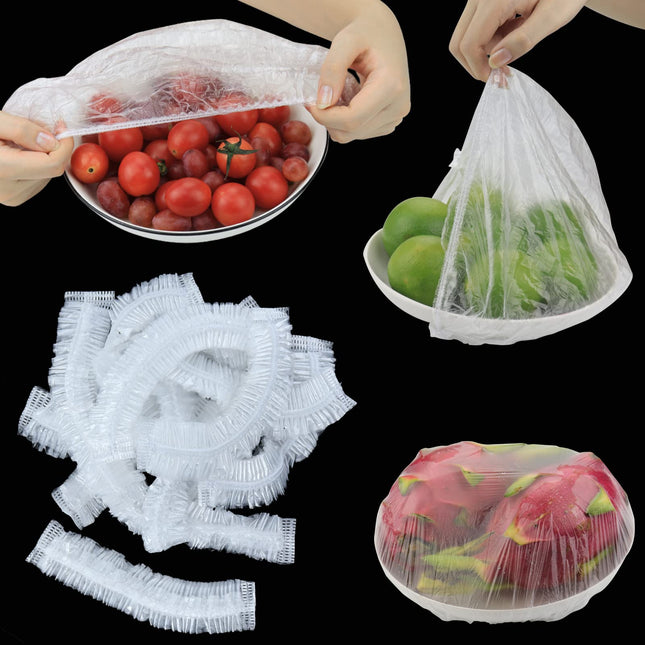 Fresh Keeping Bags 200Pcs with Elastic Disposable Shrinkable Food Storage Covers