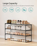 SONGMICS Shoe Rack, 3-Tier Shoe Organizer, Metal Storage Shelf, Upright or Upside Down, for 16-20 Pairs, Stackable, for Entryway, 11.8 x 36.2 x