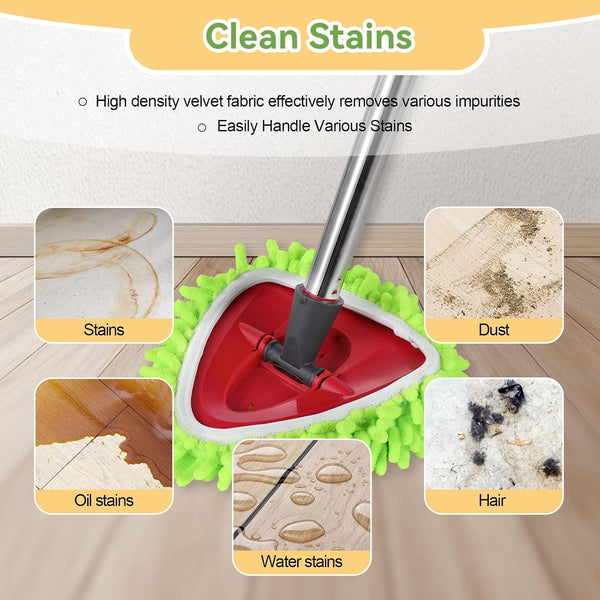 4 Pack Reusable Microfiber Mop Pads Compatible with O-Cedar EasyWring 1-Tank Spin Mop System,Elastic Mop Head Replacement for Deep Clean,Machine