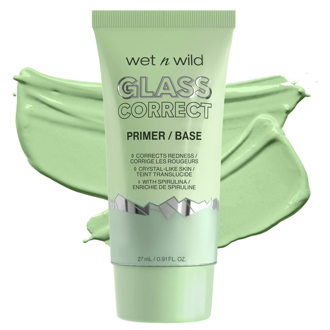 Wet N Wild Prime Focus Glass Skin Correct Primer Bright Crystal Finish, Green, 0