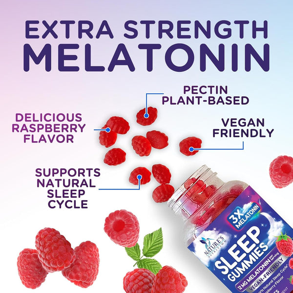 Sleep Gummies with Melatonin - Extra Strength Sleep Gummy, 12 Mg Melatonin, Natural Melatonin Gummy, Occasional Sleep Support Supplement for